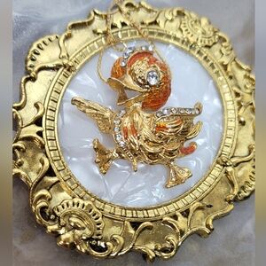 Vintage Duck Pendant Necklace